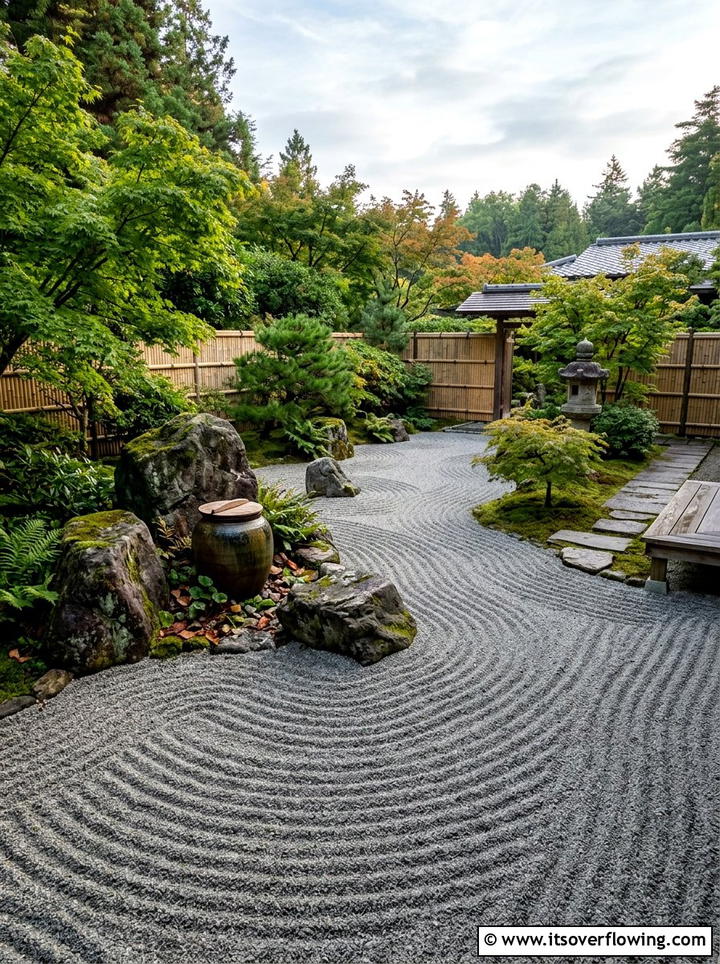 Zen Garden With Discreet Composting - 25 creative garden ideas with composting stations