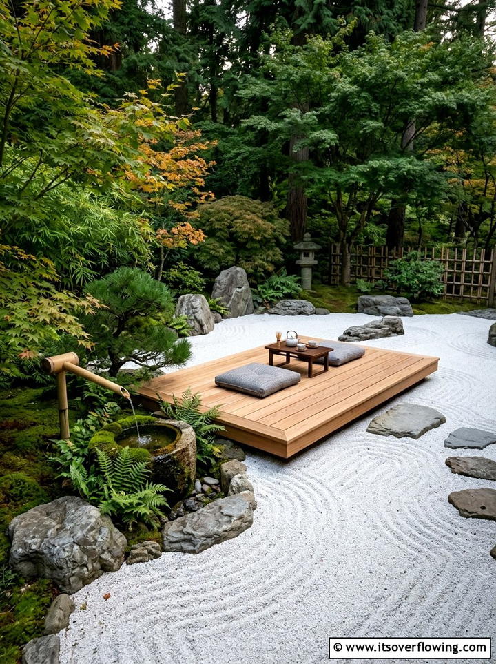 Zen Garden With Low Profile Seating - 25 backyard ideas with lounge area