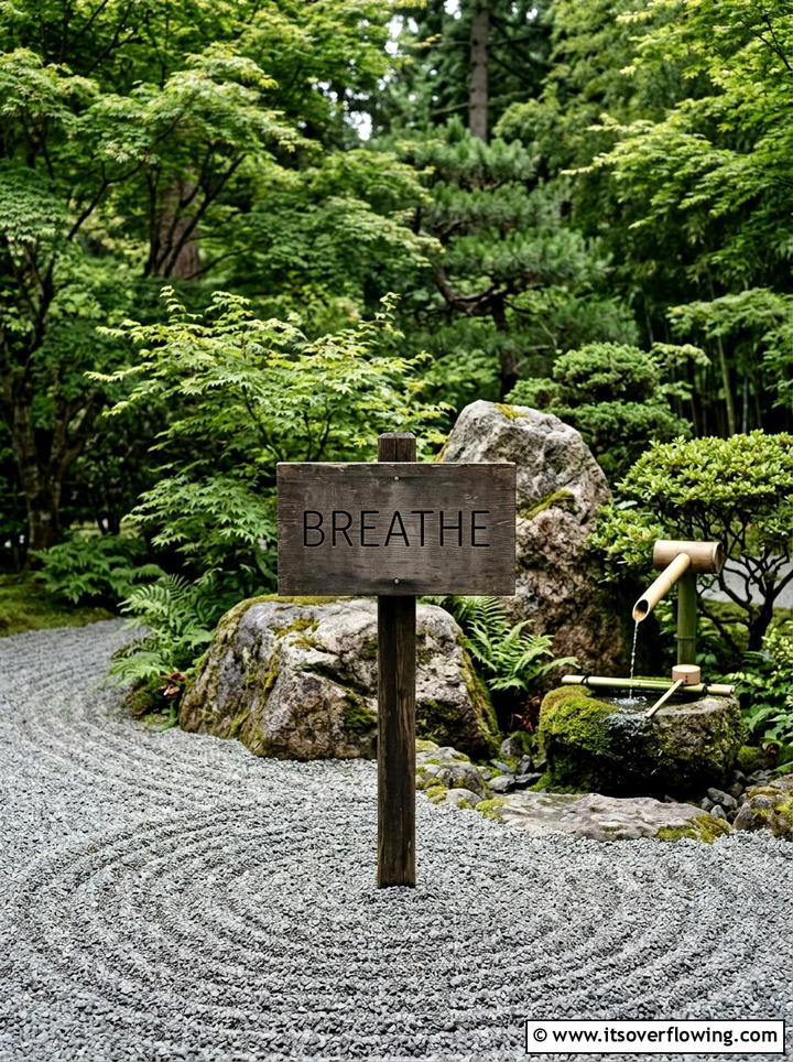 Zen Meditation Garden Sign - 25 garden decor ideas with signs