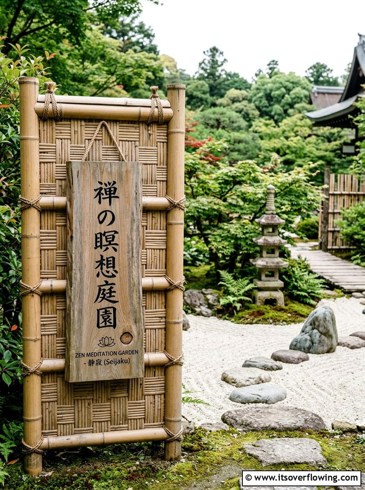 Zen Meditation Garden Sign - 25 backyard decorating ideas with signs