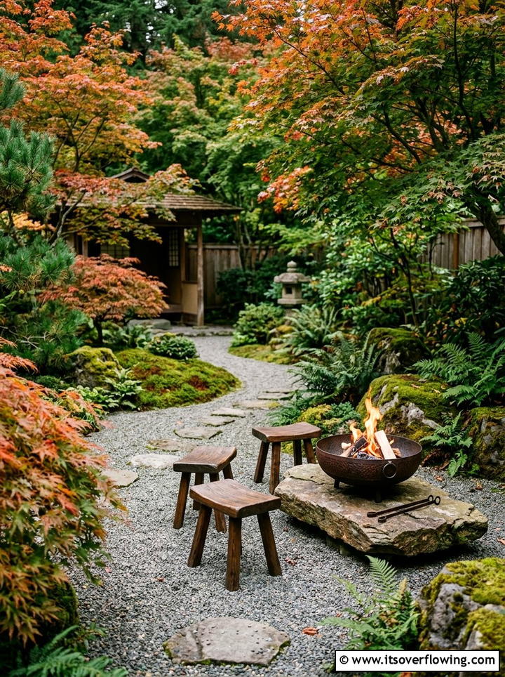 Zen Meditation Garden - 25 backyard decorating ideas with tabletop fire bowls