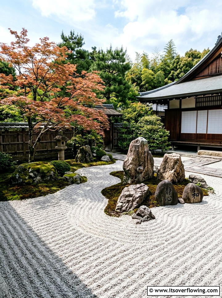Zen Meditation Rock Garden - 25 creative garden ideas with quote stones
