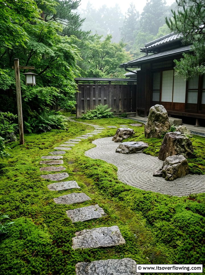 Zen Moss Garden - 25 garden design ideas for side yard strips