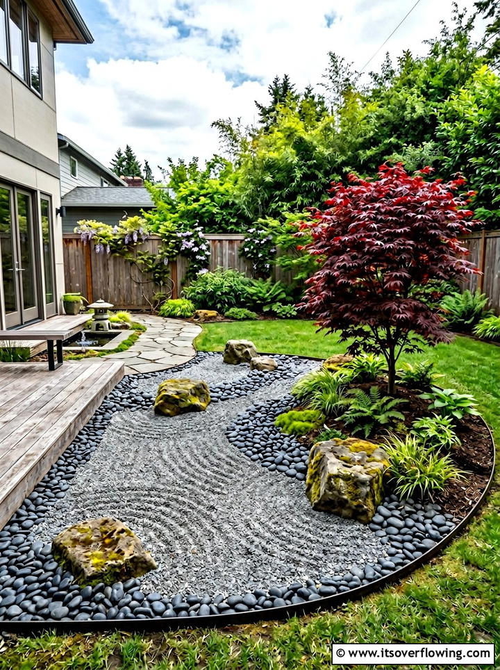 Zen Rain Garden - 25 backyard ideas with rain garden