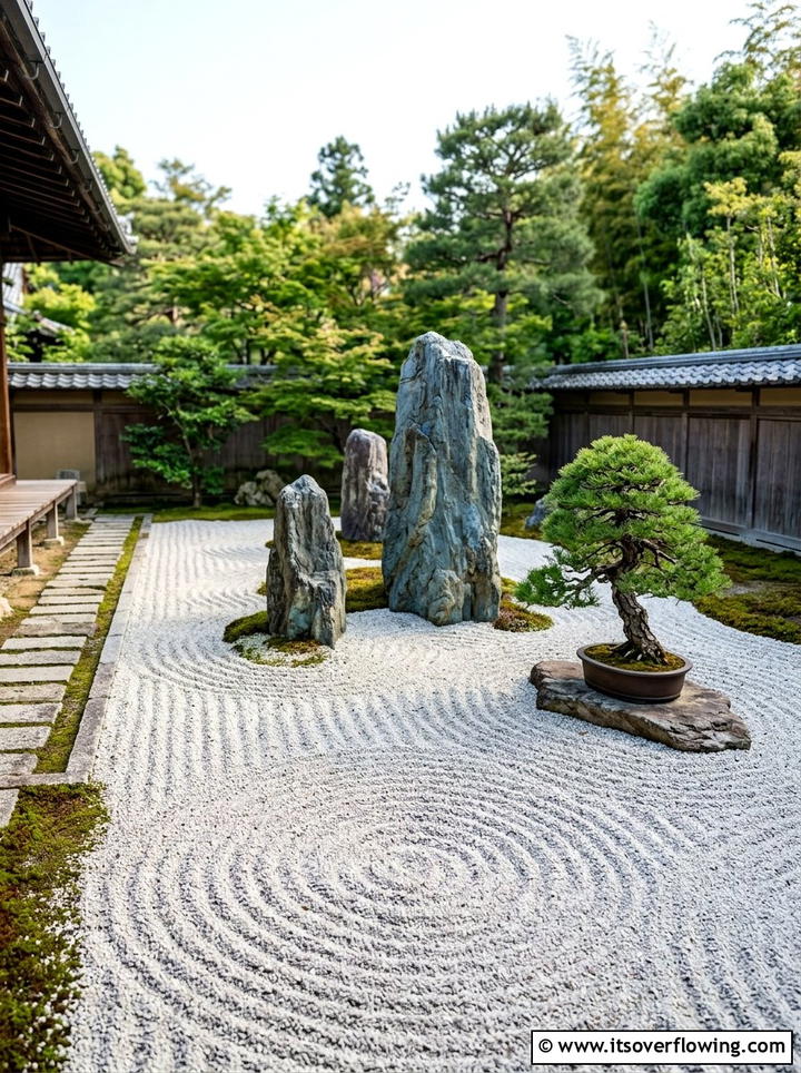 Zen Rock Garden - 25 garden decor ideas with stone accents