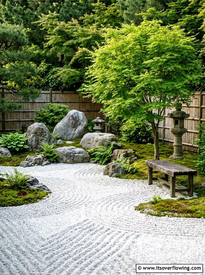 Zen Rock Garden - 25 creative garden ideas with meditation corners