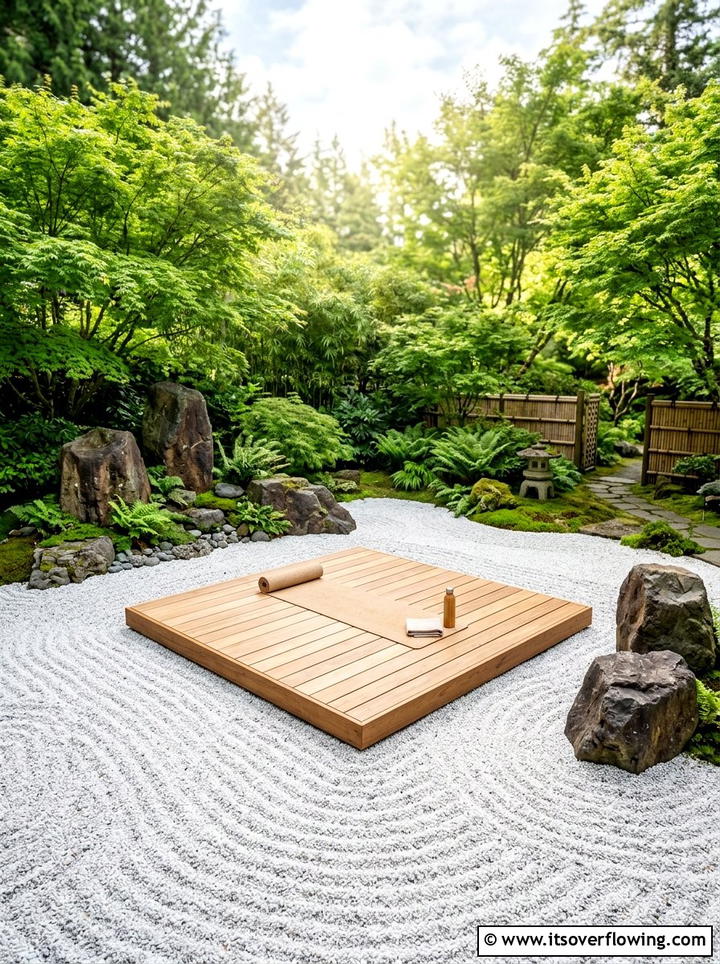 Zen Rock Garden Yoga Deck - 25 creative garden ideas with yoga decks