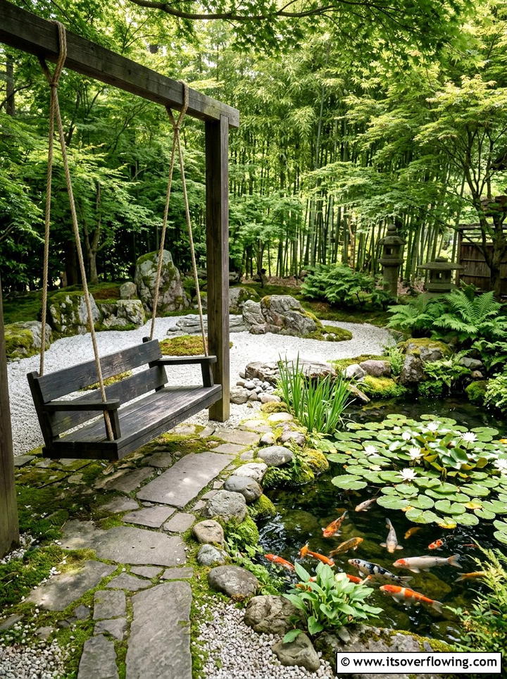 Zen Sanctuary Swing - 25 backyard ideas with swings