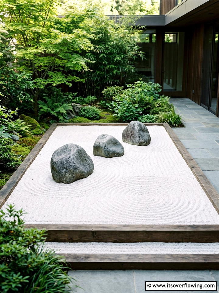 Zen Sand Garden - 25 small garden ideas with minimalist style
