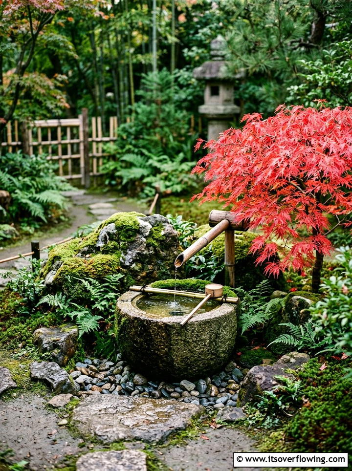 Zen bamboo water bowl - 25 backyard decorating ideas with water bowls