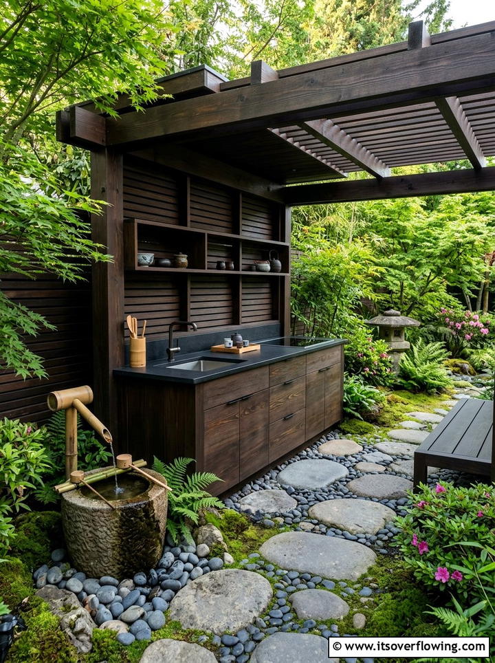 Zen garden kitchen - 25 backyard ideas with outdoor kitchen
