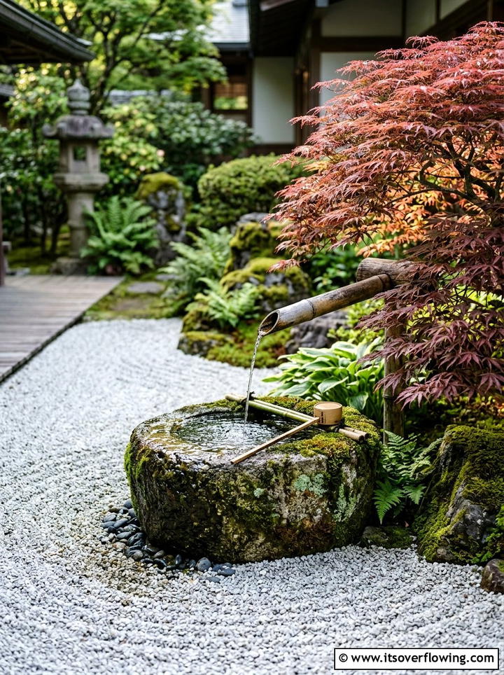 Zen garden water feature - 25 garden ideas with fountain