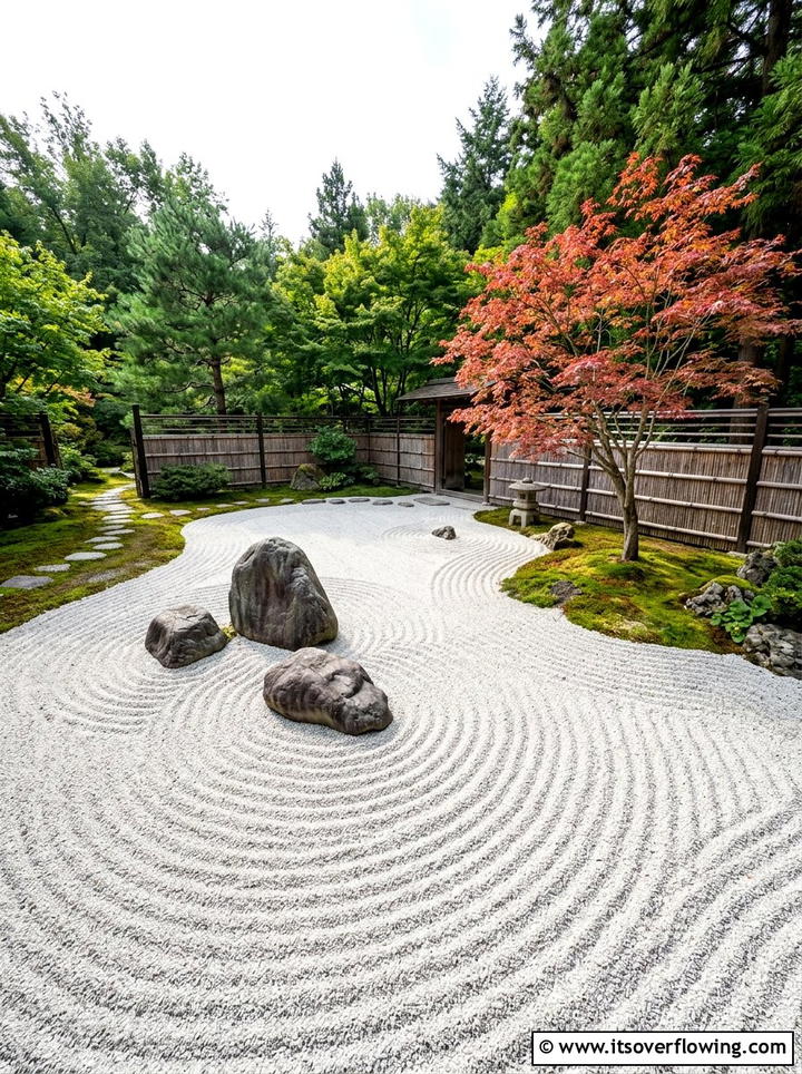 Zen meditation garden - 25 backyard ideas for townhouse yards