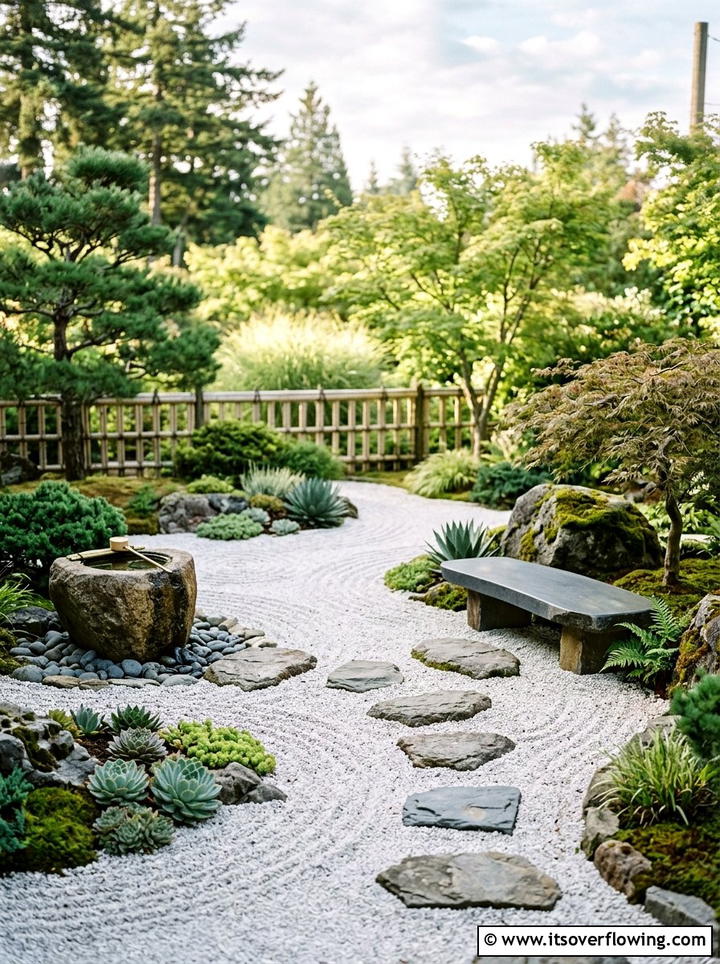 Zen succulent garden - 25 garden design ideas with succulent beds