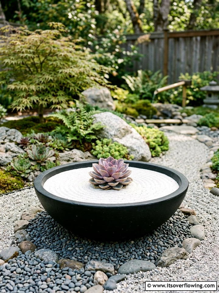Zen succulent garden - 25 small garden ideas with succulents