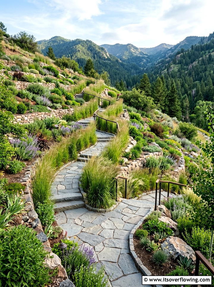 Zig Zag Walkway - 25 garden ideas for uneven ground