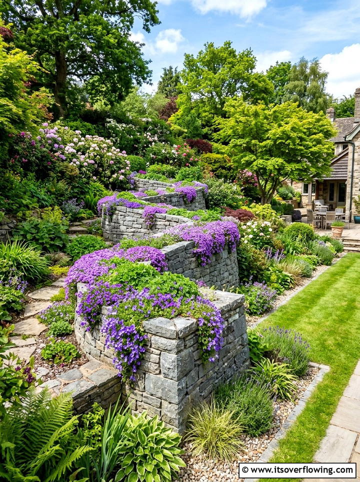 Zig zag garden retaining wall - 25 creative garden ideas with geometric beds