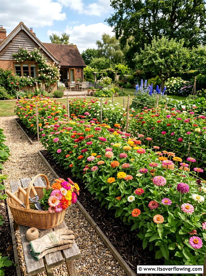 Zinnia cutting garden - 25 creative garden ideas with hummingbird plants