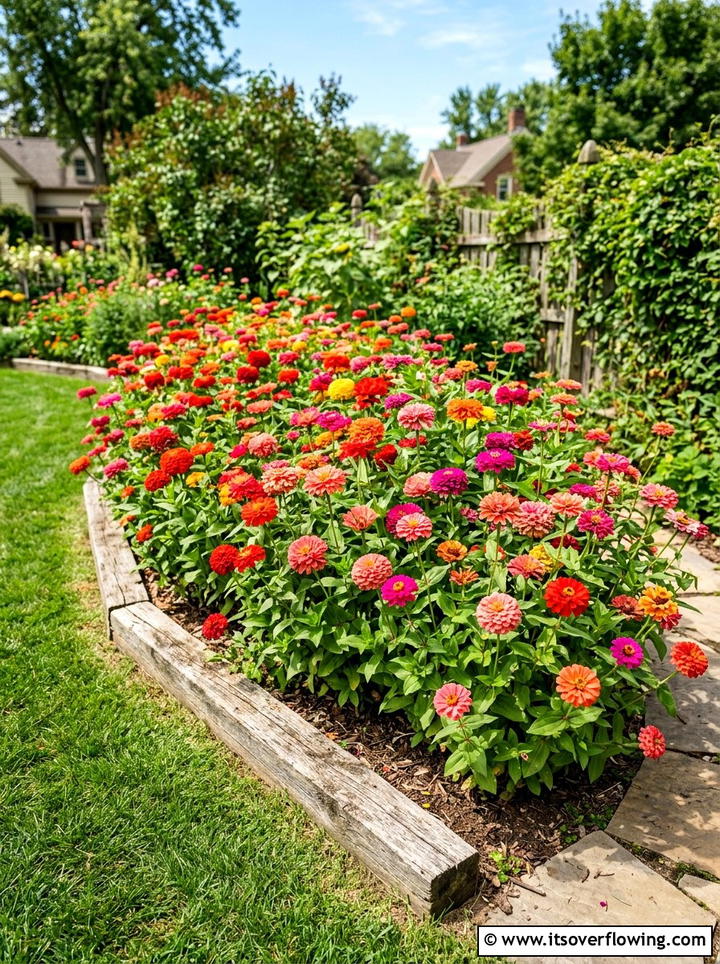 Zinnia garden bed - 25 creative garden ideas with maximal flower color