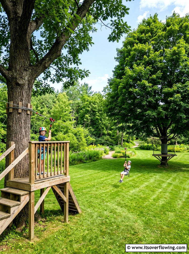 Zip Line For Kids - 25 backyard ideas with play area
